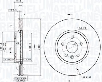 Magneti Marelli 360406185601 - Тормозной диск avtokuzovplus.com.ua