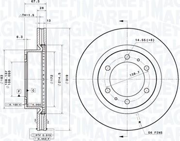 Magneti Marelli 360406186001 - Тормозной диск autodnr.net