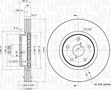 Magneti Marelli 360406186401 - Тормозной диск avtokuzovplus.com.ua