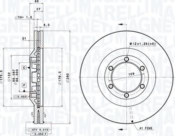 Magneti Marelli 360406186600 - Тормозной диск avtokuzovplus.com.ua