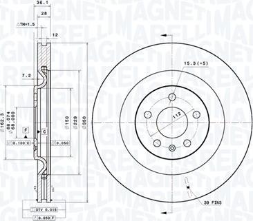 Magneti Marelli 360406187001 - Тормозной диск avtokuzovplus.com.ua