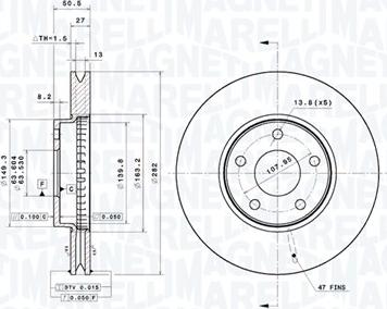 Magneti Marelli 360406187101 - Гальмівний диск autocars.com.ua