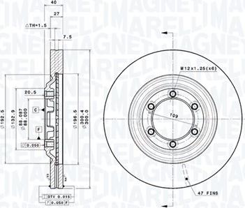 Magneti Marelli 360406187200 - Тормозной диск avtokuzovplus.com.ua