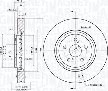 Magneti Marelli 360406188401 - Гальмівний диск autocars.com.ua