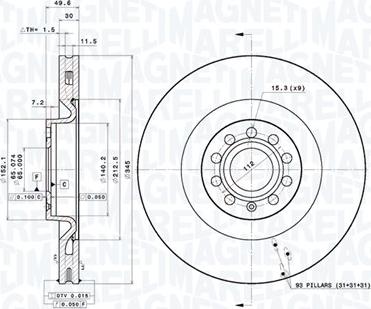 Magneti Marelli 360406188601 - Тормозной диск autodnr.net