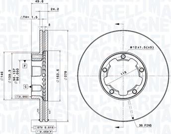 Magneti Marelli 360406188700 - Тормозной диск avtokuzovplus.com.ua