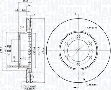 Magneti Marelli 360406188801 - Тормозной диск autodnr.net