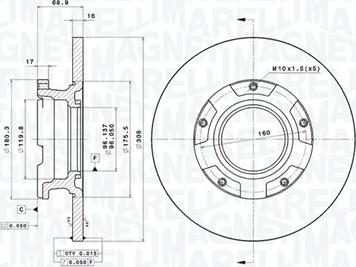 Magneti Marelli 360406189100 - Тормозной диск autodnr.net