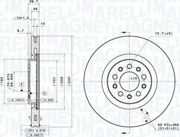 Magneti Marelli 360406189201 - Тормозной диск autodnr.net