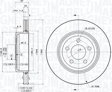 Magneti Marelli 360406189801 - Тормозной диск avtokuzovplus.com.ua