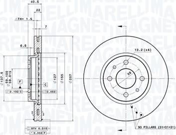 Magneti Marelli 360406213500 - Тормозной диск autodnr.net