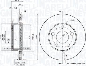 Magneti Marelli 360407100000 - Гальмівний диск autocars.com.ua