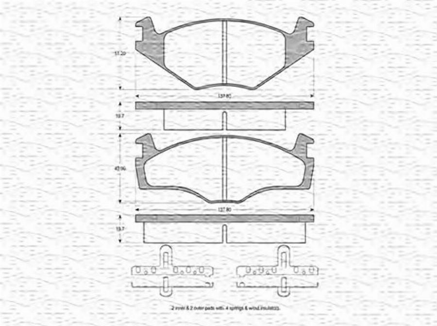 Magneti Marelli 363702160009 - Тормозные колодки, дисковые, комплект autodnr.net