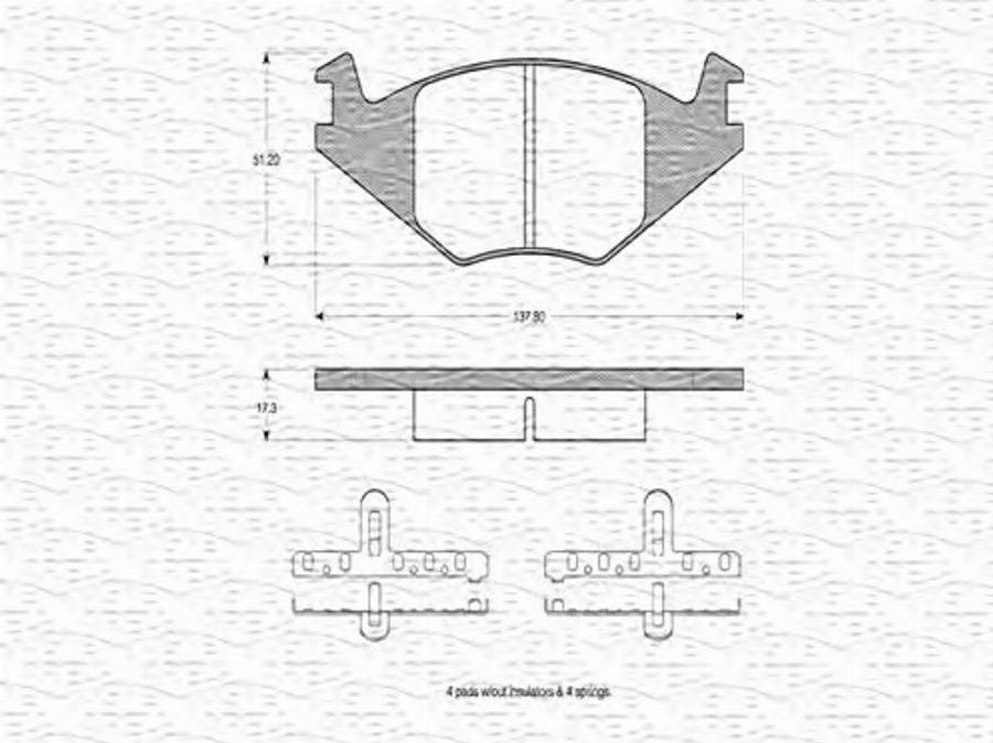 Magneti Marelli 363702160025 - Тормозные колодки, дисковые, комплект autodnr.net