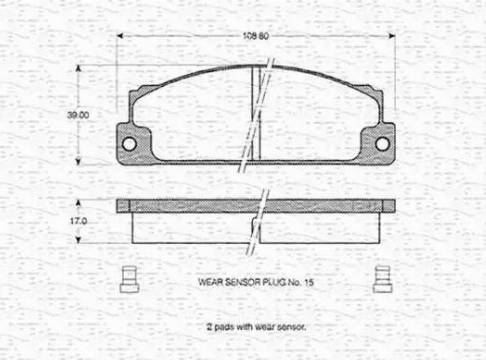 Magneti Marelli 363702160032 - Гальмівні колодки, дискові гальма autocars.com.ua