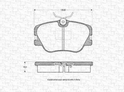 Magneti Marelli 363702160044 - Гальмівні колодки, дискові гальма autocars.com.ua