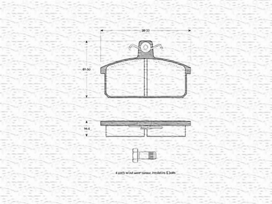 Magneti Marelli 363702160124 - Тормозные колодки, дисковые, комплект autodnr.net