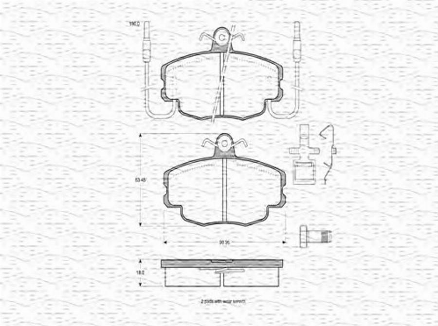 Magneti Marelli 363702160158 - Тормозные колодки, дисковые, комплект autodnr.net