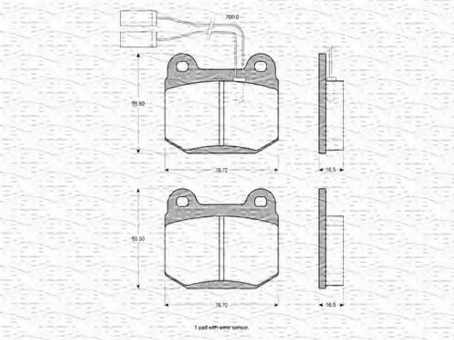 Magneti Marelli 363702160170 - Тормозные колодки, дисковые, комплект autodnr.net