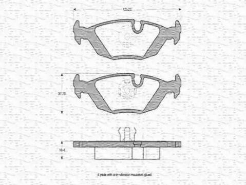 Magneti Marelli 363702160200 - Тормозные колодки, дисковые, комплект autodnr.net