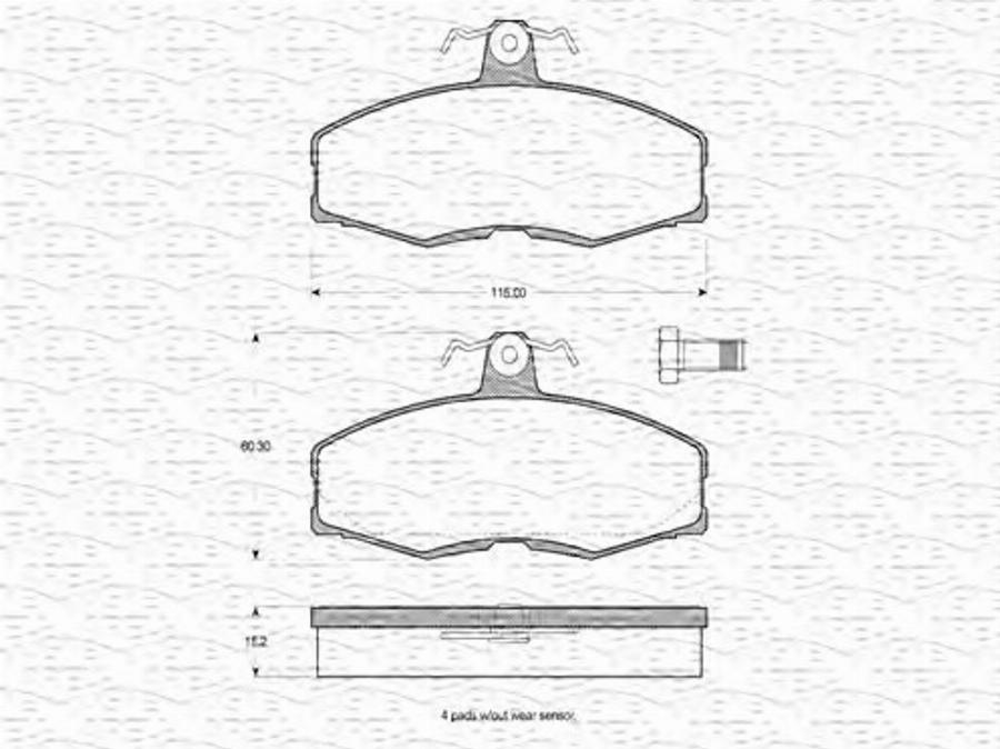 Magneti Marelli 363702160204 - Тормозные колодки, дисковые, комплект autodnr.net