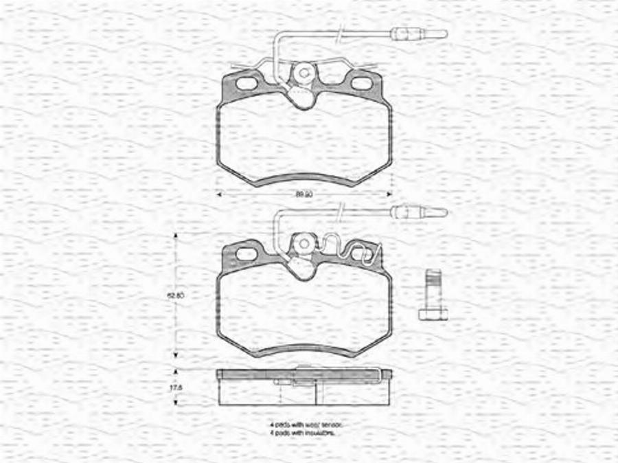 Magneti Marelli 363702160217 - Тормозные колодки, дисковые, комплект autodnr.net