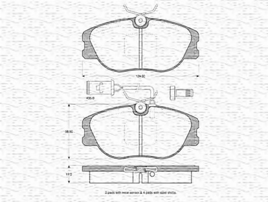 Magneti Marelli 363702160227 - Тормозные колодки, дисковые, комплект avtokuzovplus.com.ua