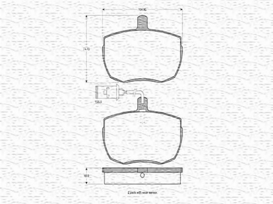 Magneti Marelli 363702160231 - Гальмівні колодки, дискові гальма autocars.com.ua