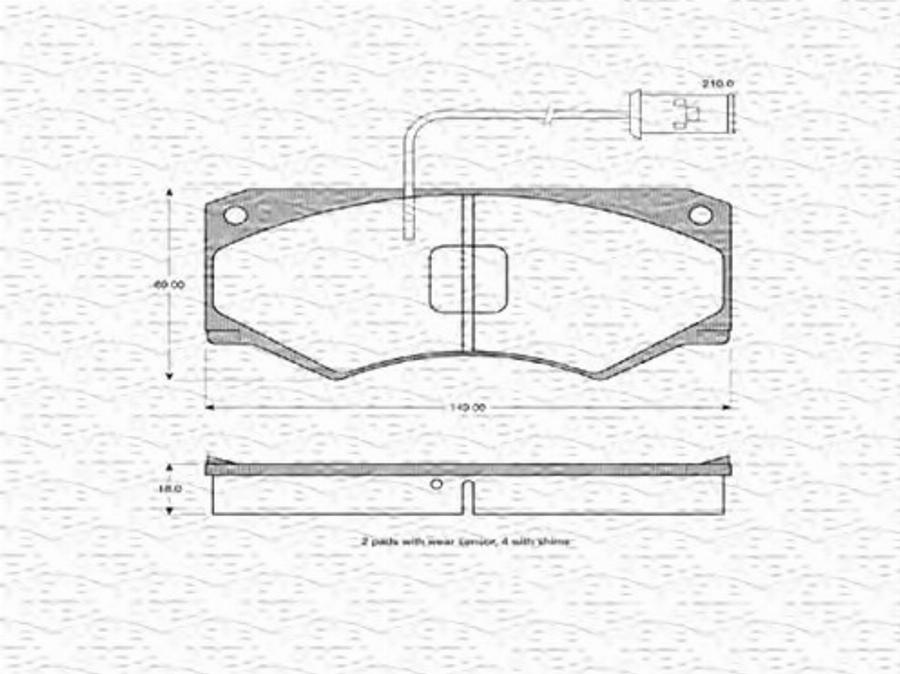 Magneti Marelli 363702160233 - Тормозные колодки, дисковые, комплект avtokuzovplus.com.ua