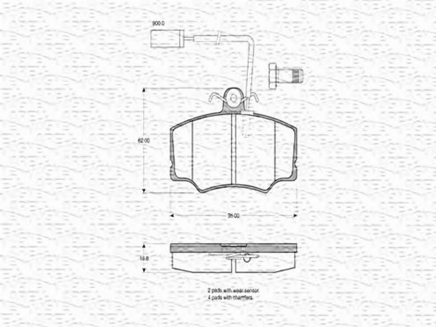 Magneti Marelli 363702160250 - Гальмівні колодки, дискові гальма autocars.com.ua