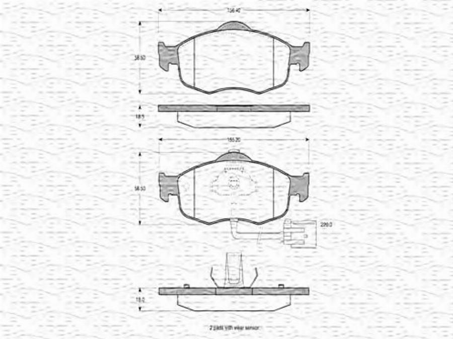 Magneti Marelli 363702160265 - Тормозные колодки, дисковые, комплект avtokuzovplus.com.ua