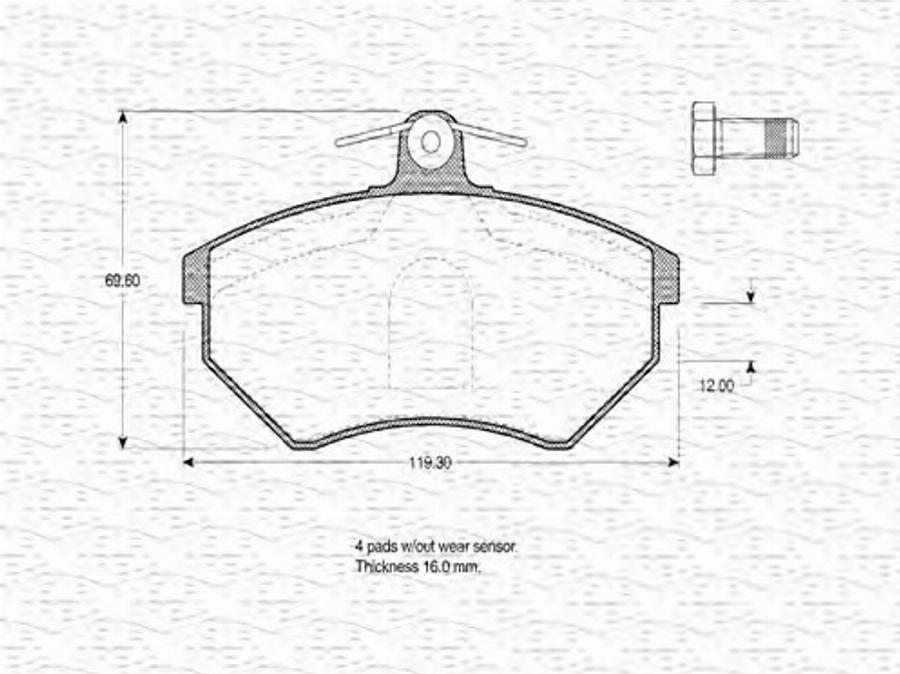 Magneti Marelli 363702160273 - Тормозные колодки, дисковые, комплект autodnr.net