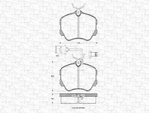 Magneti Marelli 363702160284 - Гальмівні колодки, дискові гальма autocars.com.ua