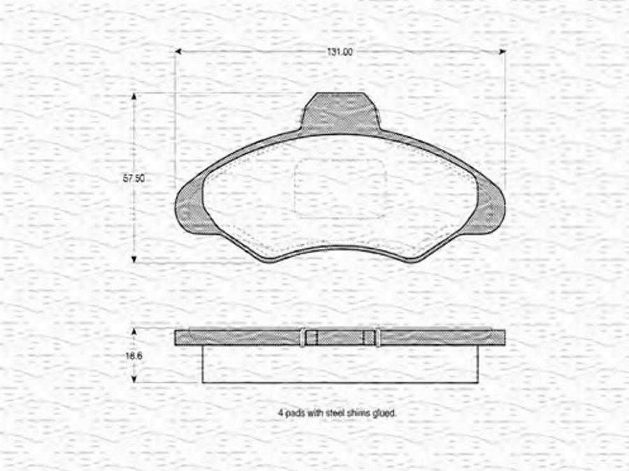 Magneti Marelli 363702160286 - Тормозные колодки, дисковые, комплект avtokuzovplus.com.ua