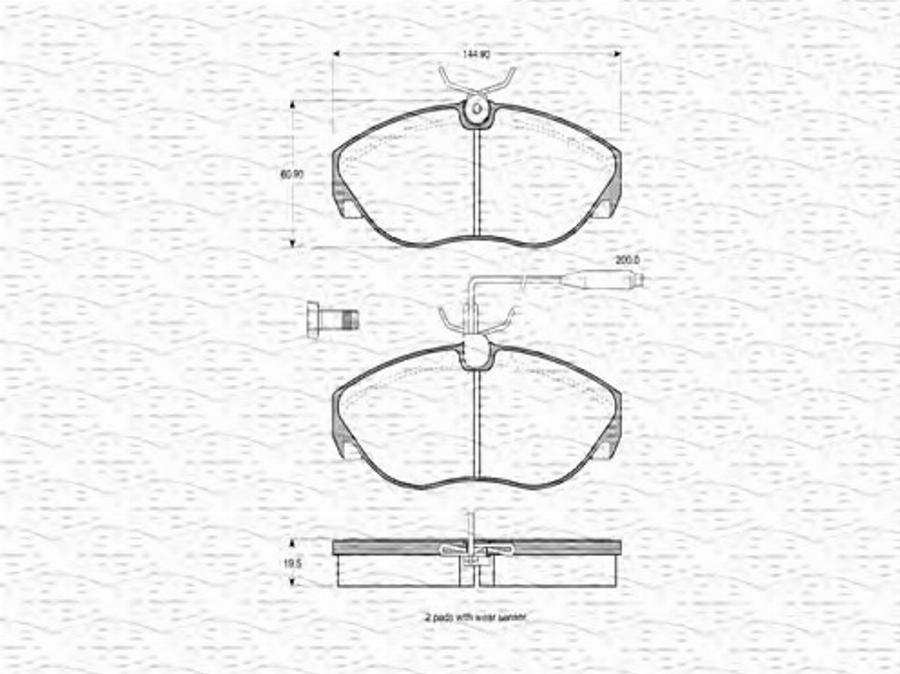 Magneti Marelli 363702160301 - Тормозные колодки, дисковые, комплект autodnr.net