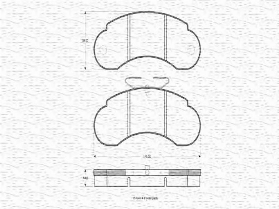 Magneti Marelli 363702160306 - Тормозные колодки, дисковые, комплект autodnr.net