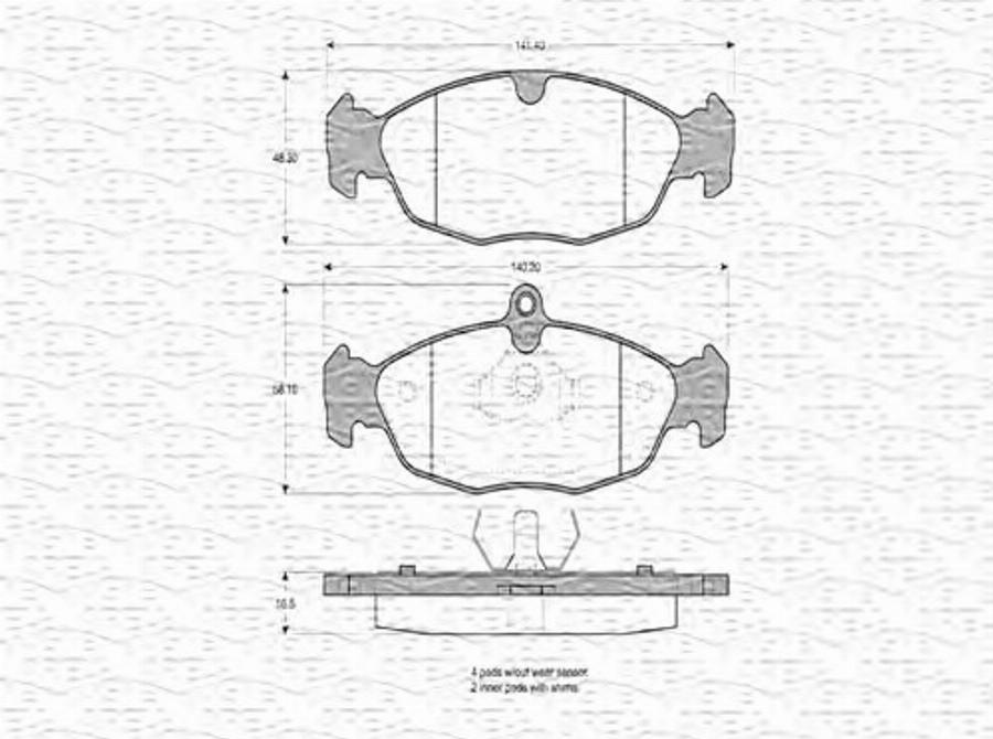 Magneti Marelli 363702160317 - Гальмівні колодки, дискові гальма autocars.com.ua