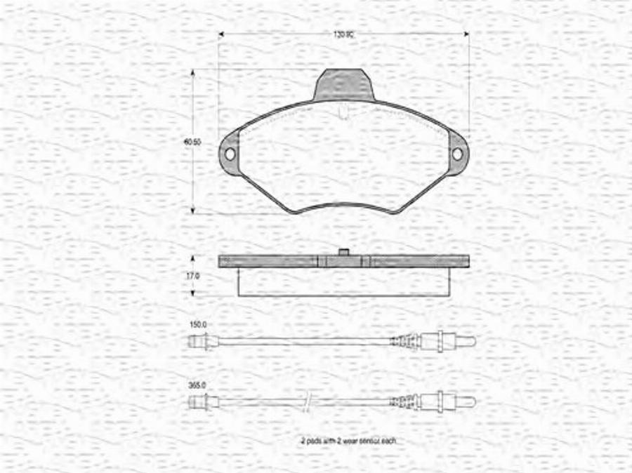 Magneti Marelli 363702160328 - Тормозные колодки, дисковые, комплект avtokuzovplus.com.ua