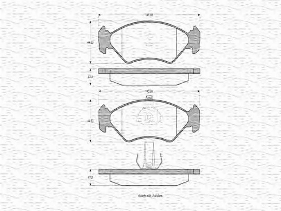 Magneti Marelli 363702160332 - Гальмівні колодки, дискові гальма autocars.com.ua