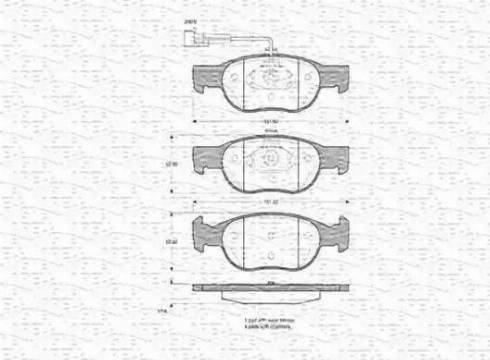 Magneti Marelli 363702160340 - Тормозные колодки, дисковые, комплект autodnr.net