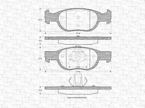 Magneti Marelli 363702160351 - Тормозные колодки, дисковые, комплект avtokuzovplus.com.ua