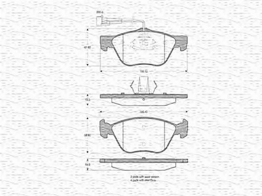 Magneti Marelli 363702160360 - Гальмівні колодки, дискові гальма autocars.com.ua