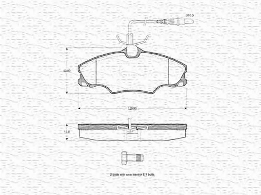 Magneti Marelli 363702160362 - Тормозные колодки, дисковые, комплект avtokuzovplus.com.ua