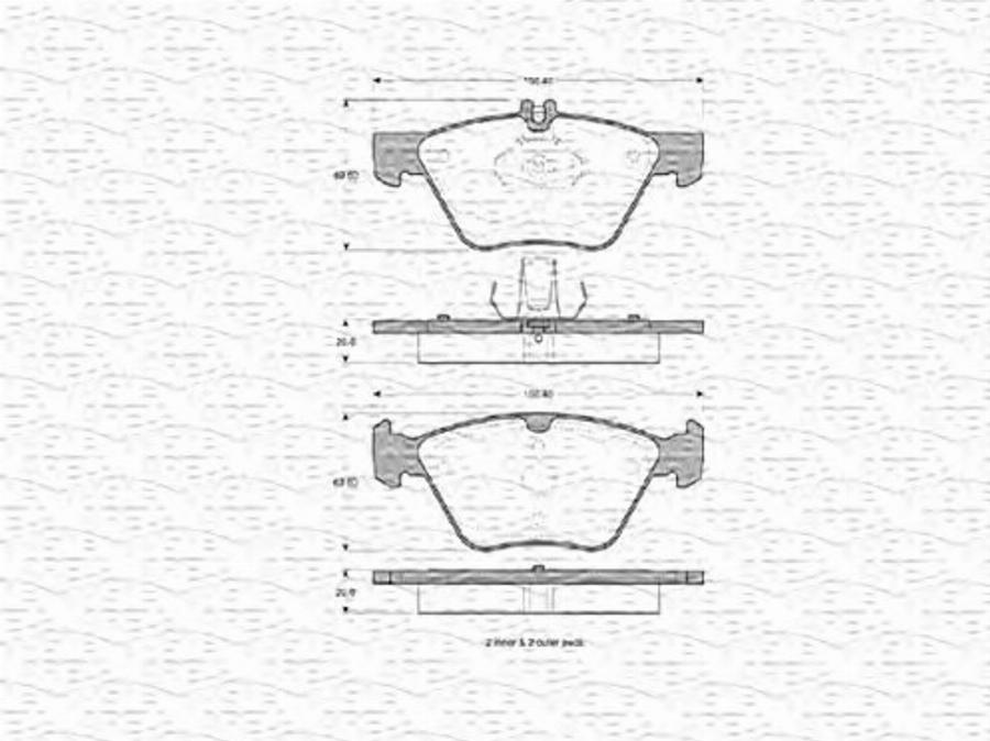 Magneti Marelli 363702160401 - Гальмівні колодки, дискові гальма autocars.com.ua