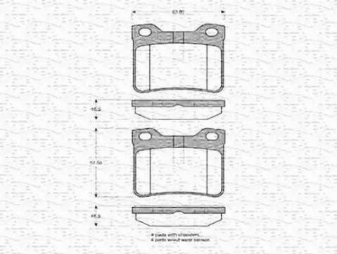 Magneti Marelli 363702160405 - Тормозные колодки, дисковые, комплект autodnr.net