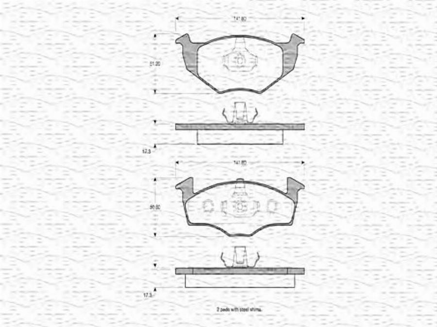 Magneti Marelli 363702160408 - Гальмівні колодки, дискові гальма autocars.com.ua