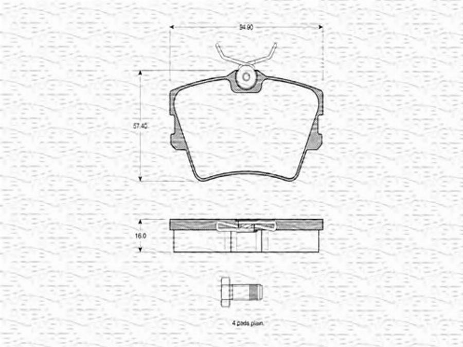 Magneti Marelli 363702160418 - Гальмівні колодки, дискові гальма autocars.com.ua