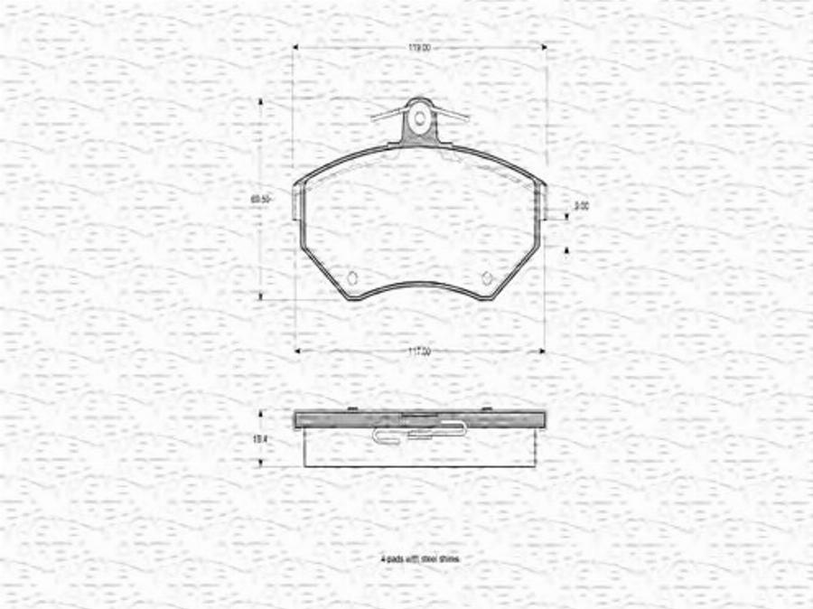 Magneti Marelli 363702160421 - Тормозные колодки, дисковые, комплект avtokuzovplus.com.ua