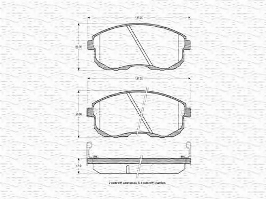 Magneti Marelli 363702160501 - Тормозные колодки, дисковые, комплект autodnr.net