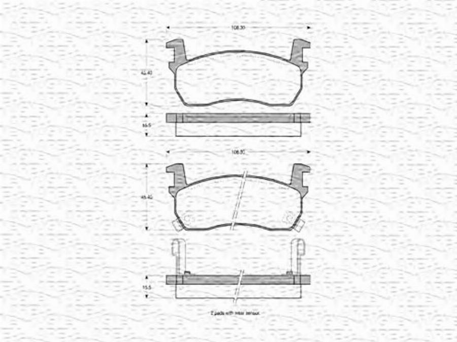 Magneti Marelli 363702160502 - Гальмівні колодки, дискові гальма autocars.com.ua